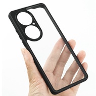 Fashion Transparent Casing Huawei P50 Pro Shockproof Case Huawei P50 Clear Hard PC Back Cover Soft T