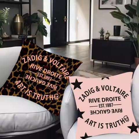 Pillow Covers Cartoon Sofa Decorative Home Double-sided Printing Short Plush Cute Cushion Cover Zadi
