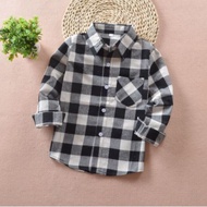 Baju Atasan Kemeja Anak Perempuan Motif Kotak-Kotak Bahan Flanel woll Import