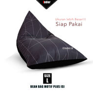 Bean Bag Plus isi Size L Besar Motif Terbaru/ Kursi Santai Sofa Besar Bean Bag Murah Elegan/ Kursi S