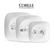 [CORELLE] SNOOPY The Play Edition Square Plate 3p Set / Dinnerware / Tableware