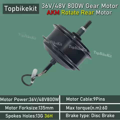 AKM Q128H 36V/48V 800W Motor EBike High Speed Motor 800W Brushless Gear Hub Motor AKM Motor 128H 36V