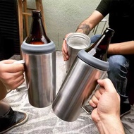 European American 40oz Large Capacity Beer Tank 304 Stainless Steel Ice Master Cup Portable Handle I