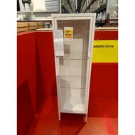 IKEA BAGGEBO 34x32.5x116 Glass Cabinet Shelf Front Transparent Steel Torn