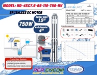 HANDURO ปั๊มบาดาลโซล่าเซลล์ 750W 1.5นิ้ว น้ำ 7.5Q รุ่น HD-4SC7.5-65-110-750-High Voltage Max Head 65