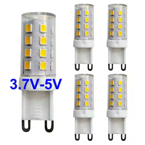 5-Pack LED G9 Light Bulb DC 3.7V 5V G9 Light Lamp 2W Floor Lamp Desk Lamp Wall String USB Camper Tra