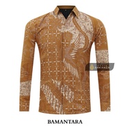 KEMEJA Batik Shirt [Sale] BAMANTARA Motif Hem Tops Batik Shirts For Men Boys Slimfit Full Lapis Sogan Long Sleeve Short Sleeve Sogan [Premium Shirt]