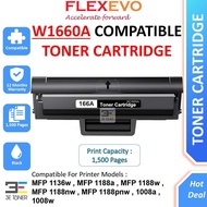 Compatible 166A Black W1660A 1660 W 1660A Toner Cartridge for MFP 1136w MFP 1188a MFP 1188w MFP 1188