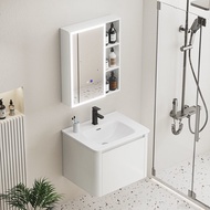 Stainless Steel Bathroom Cabinet With Mirror Sink ""Toilet Storage Cabinet With Mirror Bathroom Sink Simple Honeycomb Aluminum Sink Integrated Ceramic Basin with Mirror Lamp Vertical Hinged Door 23 dian