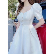 Đầm tiểu thư tay phồng kết nút ngực sang chảnh. Đầm babydoll thắt eo tôn dáng. Đầm xòe bánh bèo