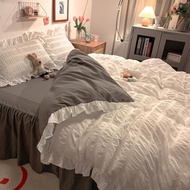 白色四件套床單北歐ins風公主被罩180×220被套1.8米新款床裙床上