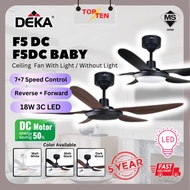 Deka F5DC Ceiling Fan 7 Speed Remote Control DC Motor Fan With Light F5 DC BABY LED 18W 3 Color Light Kipas Siling Lampu