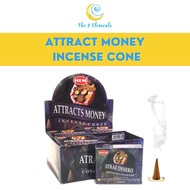 HEM Premium Quality Hand Crafted Attract Money Dhoop Incense Cones with Exotic Fragrance