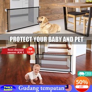 🔥2023 Hot Sale🔥 Magic Gate for Dogs Cat 180x72cm Pet Gate Indoor Safety Gates Pet Fence Indoor Outdoor Install Anywhere Safe Guard Safety Pet Enclosure Isolated Gauze Pet Isolation Net Dog Gate for House Indoor Stair Doorway⚡Fast Delivery