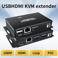 USB HDMI KVM extender splitter over Ethernet 1080P Extender HDMI USB KVM Extender splitter HDMI Loop for Mouse Keyboard PC
