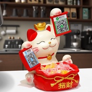 Opening Front Desk Decoration Gift Receiving Money Fortune QD Code Lucky Cat Daji Cat New Store Deco
