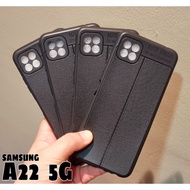 SAMSUNG A22 4G A22 5G CASE AUTO FOCUS SOFTCASE LEATHER SEMI ORANGE PEEL AUTOFOCUS BLACK SILICONE