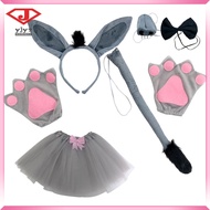 🎀 1Set Donkey Costume Set Fabric Party Headband Tail Prop Assorted Color