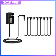 GHOSTFIRE บอร์ดแป้นเหยียบกีตาร์9V อะแดปเตอร์จ่ายไฟไฟฟ้า (9V1.5A) พร้อมสายเคเบิล8ทางสำหรับกีตาร์โซ่เด