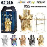 ware Knife, Fork, and Spoon Color Box1010Set table Suit 24Stainless Steel set Series Hanging Rack We