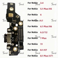 GQNE &USB Charger Dock Connector Board Charging Port Flex Cable For Nokia 3.4 6 6.1 6.2 7.2 7.1 8.1 