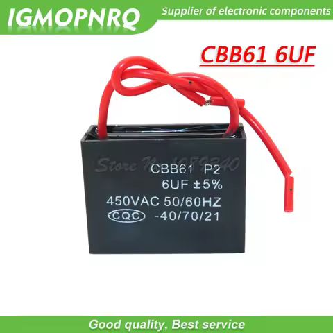 2pcs CBB61 6uf starting capacitance AC Fan Capacitor igmopnrq 450V 6UF CBB Motor Run Capacitor