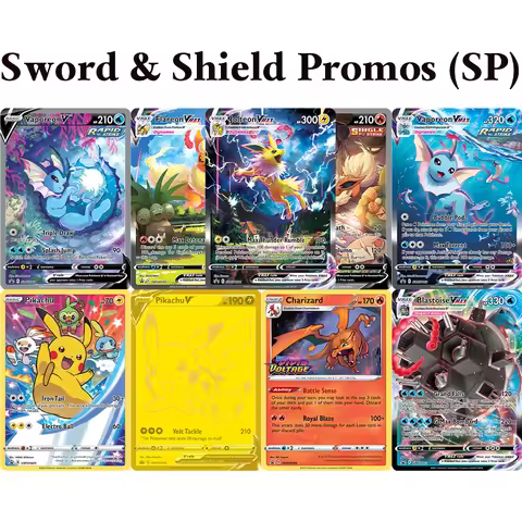 PKM Sword & Shield Promos (SP) Rare Proxy Foil Game Cards Vaporeon Flareon Jolteon Blastoise/VMAX Va