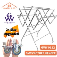 HOMEBY【GVW 9112】Foldable Mobility Stainless Steel Clothes Hanger / Clothing Drying Rack / Rak Penyidai Baju不锈钢晒衣架