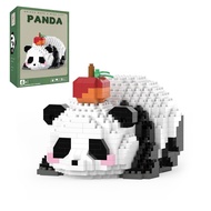 Mini Building Blocks- Lying Panda with Fruit, Party Favors- Micro Blocks Panda Toy for Kids 6 7 8 9
