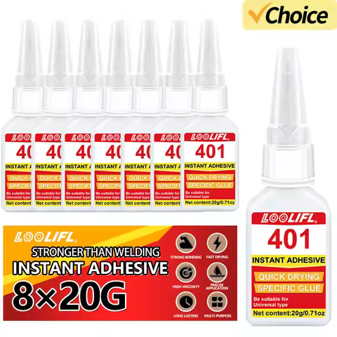 Brand-new 1-8PCS upgraded 401 super cyanoacrylate glue,instant drying in 5 seconds, waterproof,stabl