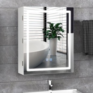 Bathroom Medicine Cabinet with LED Lights and Mirror, Wall Mounted Mirror Cabinet with Adjustable