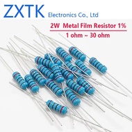 CHIP IC 20PCS Metal Film Resistor 2W 1 ohm 1.1 1.2 1.3 1.5 1.6 1.8 2 2.2 2.4 2.7 3.6 3.9 4.3 4.7 5.1