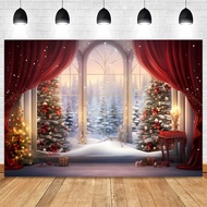 【LK9E】-210x150cm Christmas Background Cloth Christmas Window Children Photo Studio Photo Photography Backdrops