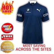 🌟BMW Motorsport F1 Racing Team Mens Casual Short Sleeve Puma Microfiber Polo Jersey Stand Collar Hal