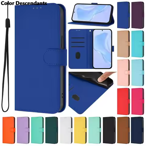 Classic Solid Color Leather Flip Case For Samsung Galaxy Xcover 7 6 Pro 5 4 4S G390 A320 A520 A6 A7 
