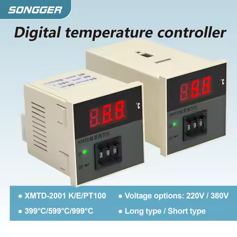 XMTD-2001 Digital Temperature Controller Thermostat 220V 380V K Type PT100 399β 599β for Oven Incuba
