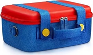 FUNLAB Carrying Case Compatible with Nintendo Switch and Switch OLED Console,Cute Travel Carry Hard Messenger Bag with 14 Games Holder for Switch &amp; Accessories-Red &amp; Blue