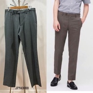 (Secondhand) 0088 Uniqlo Men's Pants Kando Model-76 cm (Waist 31 Inches) Dark Gray-Brown Good Condit
