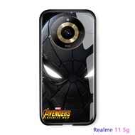 เคสมือถือ Hontinga สำหรับ Realme 11 Pro Plus Pro+ 11X 5G 4G เคส Marvel Avenger คอสเพลย์ซุเปอร์ฮีโร่แมงมุม-Man Spider Man อยู่ไกลจากบ้านนุ่มขอบเคสมันวาวหลังกระจก Spiderman เคสมือถือเคสโทรศัพท์