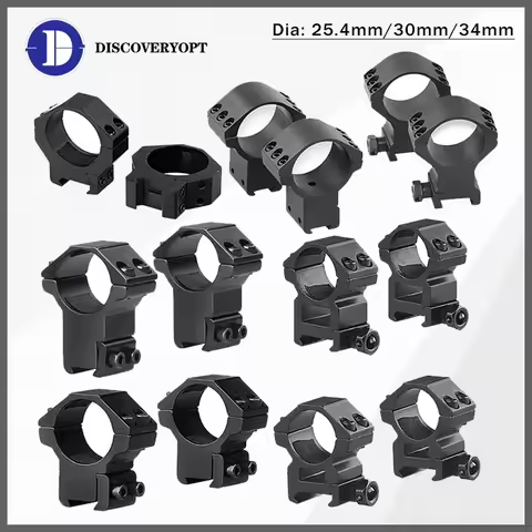 DISCOVERY 1pair 25.4Mmm/30mm/34mm Riflescope Mount Ring 11mm/20mm Dovetail Rail Low High Profile for