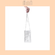 [MILIN] Embroidery crystal M logo Sequins with beads Mini cross body bag กระเป๋าสะพายผ้าเลื่อมและลูก