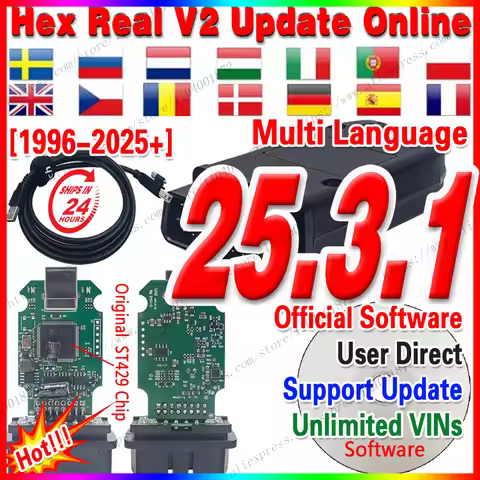 Best HEX Real V2 V25.3 STM32F429 VGT6 VET6 V25.3 Latest Online Update V24.7 Support Many Languages U