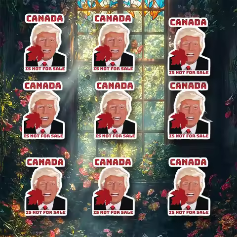 Canada Not For Sale Donald Trump Canada Maple Leaf Sticker Fun and durable vinyl stickers for car Wi