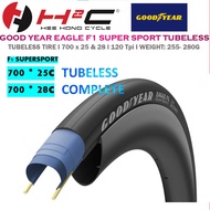 GOOD YEAR EAGLE F1 SUPERSPORT BLACK TUBELESS TIRE 700*25/28c