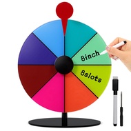 8Inch Spinning Prize Wheel with Stand and Dry Erase Marker,8Slots Roulette Spinner for Games,Engagin