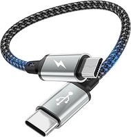 layajia USB C to Micro USB Cable 0.2 m, USB Type C to Micro Cable Nylon Braided Android Charging Cab