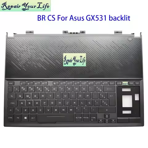 Czech Brazilian Palmrest Keyboard Backlit For Asus ROG Zephyrus GX531GM GX531GW GX531GX GX531 13NR01