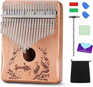Kalimba 21 Keys Thumb Piano for Beginners – Easy to Learn Solid Wood Mbira Instrument with Tuning Ha