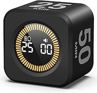KADAMS Pomodoro Cube Timer Productivity Visual Timer - 5/10/25/50 Min Rotating Countdown, Customize