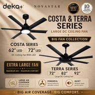 Deka + Terra 72"/82"/92" Costa 62" / 72" LED  Aluminum Alloy  DC motor Remote Control Ceiling Fan / 